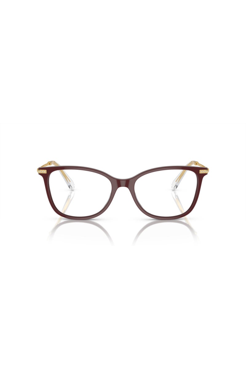 SWAROVSKI Square Eyeglasses in Burgundy for Women - Image 4